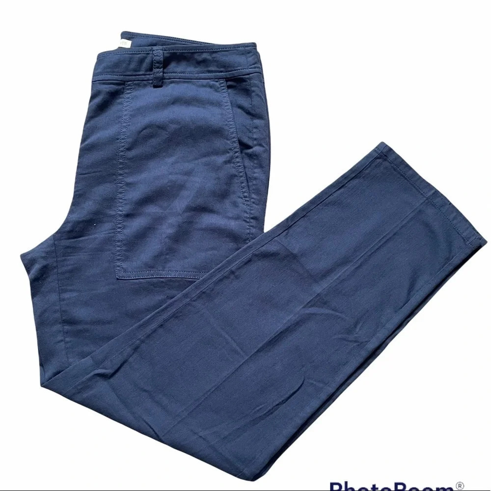 Eileen Fisher Navy Organic Cotton Slouchy Ankle Pants R18TWQ size 4 Minimalist